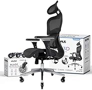 NOUHAUS Ergo3D Ergonomic Office Chair - Rolling Desk Chair with 3D Adjustable Armrest, 3D Lumbar Support and B