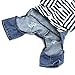 DOGGYZSTYLE Small Dog Hoodie Clothes Cute Stripe Shirts Denim Jumpsuit One-Piece Outfit for Small Medium Dogs Cats Boy Girl Chihuahua Blue Jeans Overalls Puppy Costume (Blue,S)