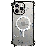CASETiFY Bounce iPhone 15 Pro Max Case [6X Military Grade Drop Tested / 21.3ft Drop Protection/Compatible with Magsafe] - Flower Prints - Small Blue Flowers - Clear Black