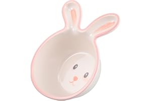 NULYLU Easter Bunny Fruit Snack Bowl, Pink Cartoon Rabbit Head Shape, Candy Dish and Dessert Serving