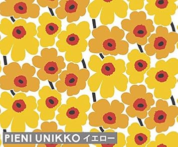 Amazon Co Jp マリメッコ Marimekko 壁紙 ピエニウニッコ Pieni Unikko 幅53cm イエロー 1m単位で切り売り Marimekko4 限定シリーズ ホーム キッチン