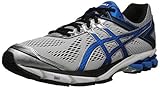 ASICS Men's GT 1000 4 Running Shoe, Silver/Electric Blue/Black, 9.5 4E US