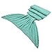 LAGHCAT Mermaid Tail Blanket Crochet Mermaid Blanket for Adult, Soft All Seasons Sleeping Blankets, Whale Tail Pattern (71 x 35.5 Inch, Green)
