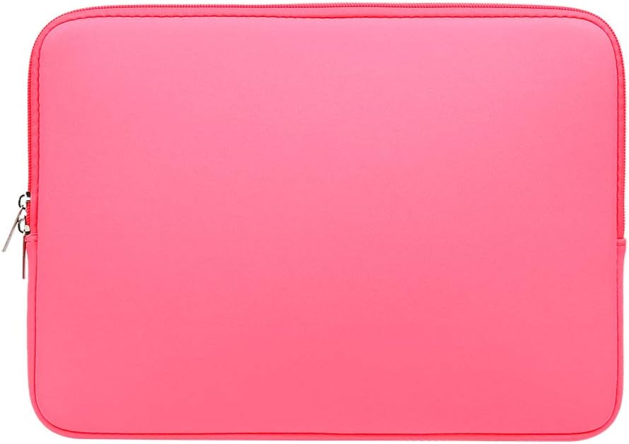 RAINYEAR 15.6 Inch Laptop Sleeve Protective Case Soft Carrying Zipper Bag Cover Compatible with 15.6" Notebook Computer Ultrabook Chromebook(Bright Pink)