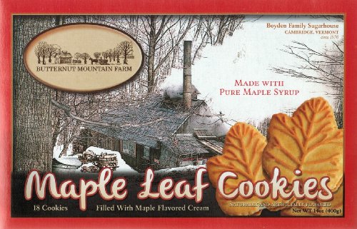 Butternut mountain farm maple leaf cookies, 14oz
