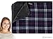 Pratico Outdoors Large Fleece Picnic Blanket, Water Resistant Back, Machine Washable, 58 x 80 inch, Navy Blue
