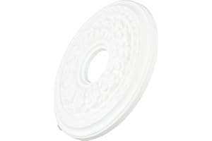 Round PU Ceiling Medallion Decorative Ceiling Plate White Ceiling Rosette Light Fixture Base Cover Lamp Base Ceiling Cover fo