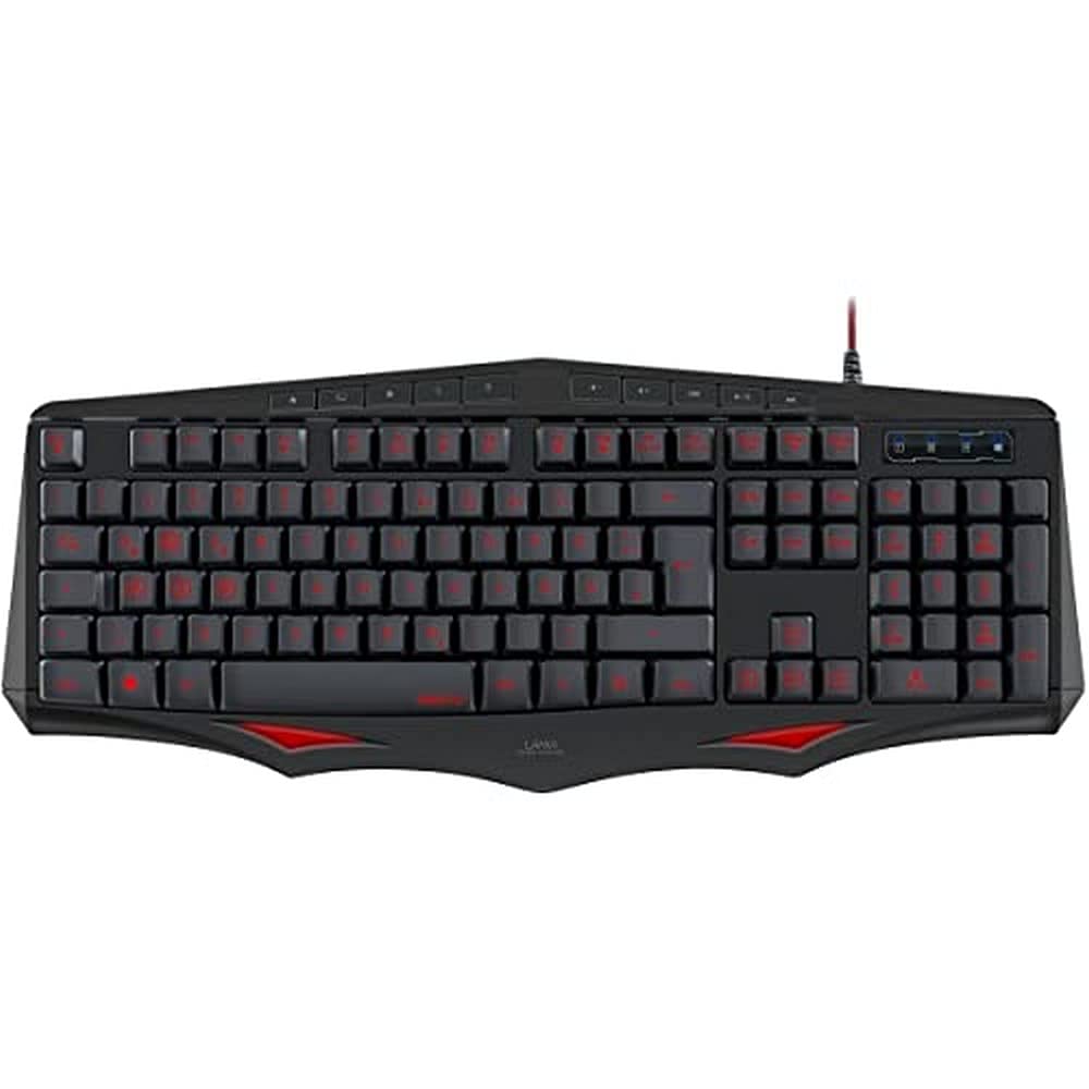 Speedlink LAMIA Gaming Keyboard - Gaming Tastatur mit USB Anschluss - Höhenverstellbar - LED - 10 Zusatztasten - schwarz - IT Layout