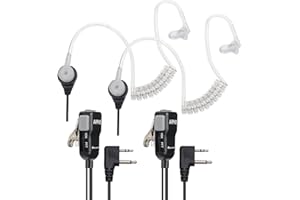 Midland AVPH3 Transparent Security Headsets with PTT/VOX – Wrap Around Design – Lasting Comfort Pair, Black