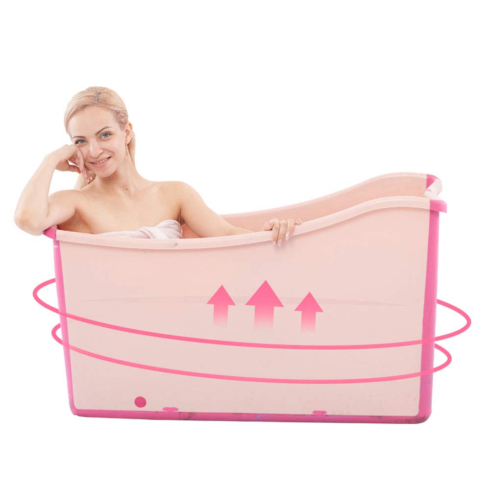 Weylan Tec Freestanding Large Foldable Bath Tub Bathtub For Adult Children Baby Toddler Pink