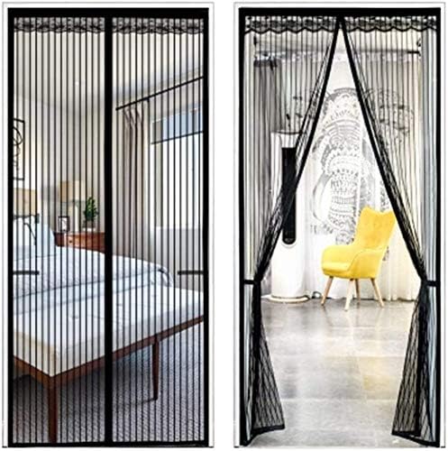 網戸ストッパー ベランダ スクリーンドア磁気150x240cm 59x94in マックスは ポリエステルは 自動的にホームフロントドアに適して耐久性のある簡単なインストールを シャットダウンドア用フライスクリーンメッシュ シャンボ0730 Color Black Size 150x210cm