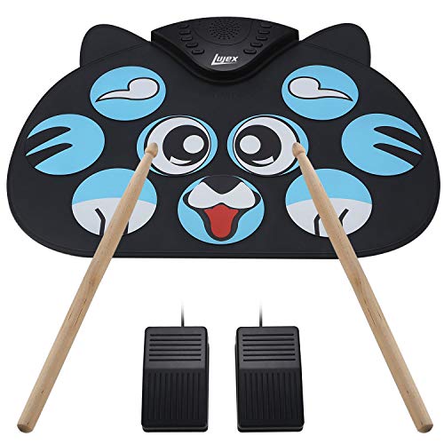Lujex Portable Electronic Drum,9 Keys Electric Drum Pad Foldable Roll Up Portable Drum Practice Best Birthday and Christmas Gift for Kids (No Speaker and Battery) - Thumbnail 7