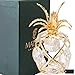 Matashi Home Decorative Tabletop Showpiece 24K Gold Plated Mini Pineapple Ornament Home Decor Gift for Christmas, Valentine's Day, Thanksgiving (Gold - Clear Crystals)