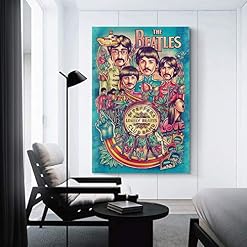 XYDQ The Beatles Band Rock UK Poster sur toile et décoration murale 60 x 90 cm - Les Beatles, Paul McCartney, John Lennon, RIngo Starr, George Harrison XYDQ The Beatles Band Rock UK Poster sur toile et décoration murale 60 x 90 cm – Image 3