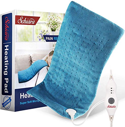 Schiara XL Electric Heating Pad for Back Pain - Moist or Dry Heat Therapy for Neck and Shoulders Pain Relief or Cramps - Fast Heating Extra Large [12"x24"] - Auto Shut Off - Thumbnail 7