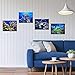 Biuteawal - 4 Panel Canvas Wall Art Ocean Bottom View Painting Beautiful Coral Fish Underwater World Picture Prints on Canvas Framed Gallery Wrapped Ready to Hang