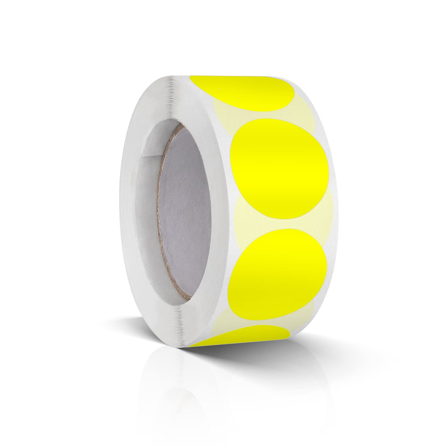Round Stickers Yellow 25 mm Circle Labels Colour Coding Dot Vinyl Floor Sticker Waterproof Removable Roll of 500