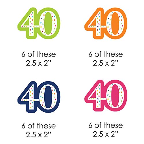 40th-Birthday-Cheerful-Happy-Birthday-Paper-Straw-Decor-Colorful-Fortieth-Birthday-Party-Striped-Decorative-Straws-Set-of-24
