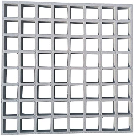 Eco Pultrusions Fiberglass Molded Grating 10.6 Inchx10.6 Inchx1 Inch Gray 3-Pack