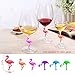 Wine Glass Markers Set of 12 Silicone Drinking Glass Charms Washable Flamingo and Unicorn Pattern
