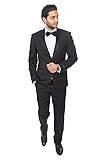 AZAR MAN Slim Fit Men Shawl Lapel Tuxedo Black 1