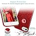iPhone 8 Case with Stand, HoneyAKE Ultra Thin Cover Glitter Bling Sparkle Shell Luxury Shining Fashion Style 3 Layer Slim Fit Protective Soft Phone Case for Apple iPhone 8(Red)