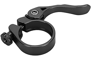Quick Release Bike Seatpost Clamp, Professional Bike Seatpost Clamp High Strength 34.9mm for Road Bike (Black)