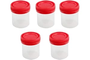 5X 40ml Plastic Graduated Measuring Specimen Cup Sterile Container with Lid Convenient and Practical