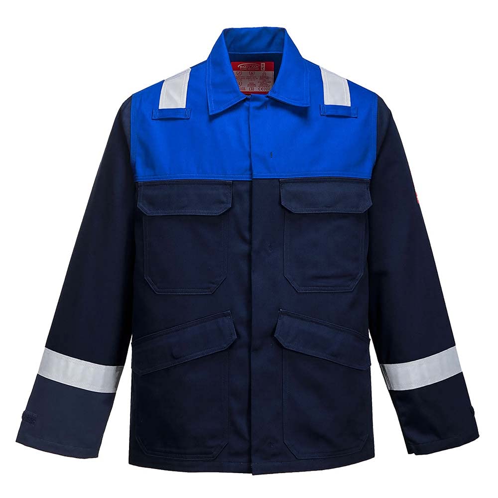 Portwest FR55NRRL Bizflame Plus Jacket, Large, Navy/Royal