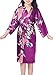 Admireme Girls' Peacock Satin Kimono Robe Bathrobe Nightgown For Spa Party Wedding Birthday