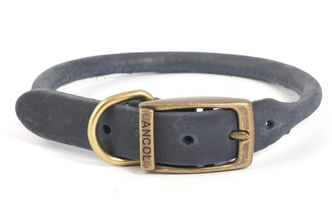 Ancol Timberwolf Leather Round Collar Blue 39-48cm Size 5 โ image 1