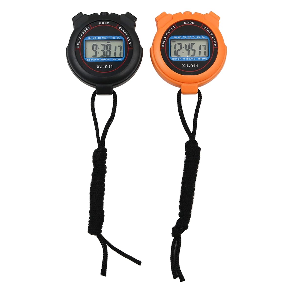 Tiardey Sport Stopwatch Timer with Lanyard, Multi-Function Sport Digital Stopwatch Large Display, with12/24 Hour Clock Alarm Calendar (Black+Yellow)