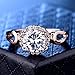 GULICX Jewelry Rose-Gold Base CZ Round White Stone Women Gorgeous Ring
