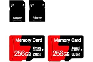 Micro Card 2-Pack 256GB Memory Card with Adapter Class 10, UHS-I, U3, A1, for Smartphones, Drones, Camera