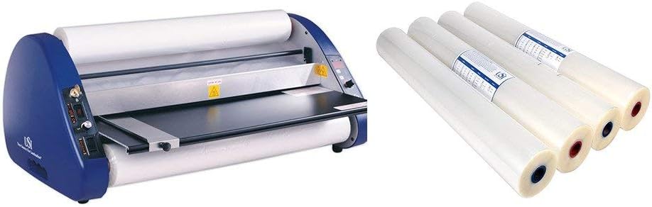 USI Thermal Roll Laminator Kit, UL-Listed ARL 2700 Laminates Films up to 27 Inches Wide and 3 Mil Thick on a 1 Inch Core; Includes 4 Rolls of Opti Clear Low-Temp Film, Industry Best 2-Year Warranty