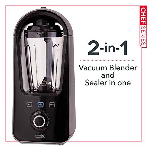 Dash Vacuum Sealer + Blender with Stainless Steel Blades for Juices, Coffee Drinks, Frozen