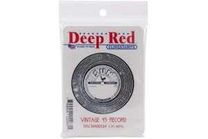Deep Red Stamps Vintage 45 Record Rubber Cling Stamp 2 x 2 inches