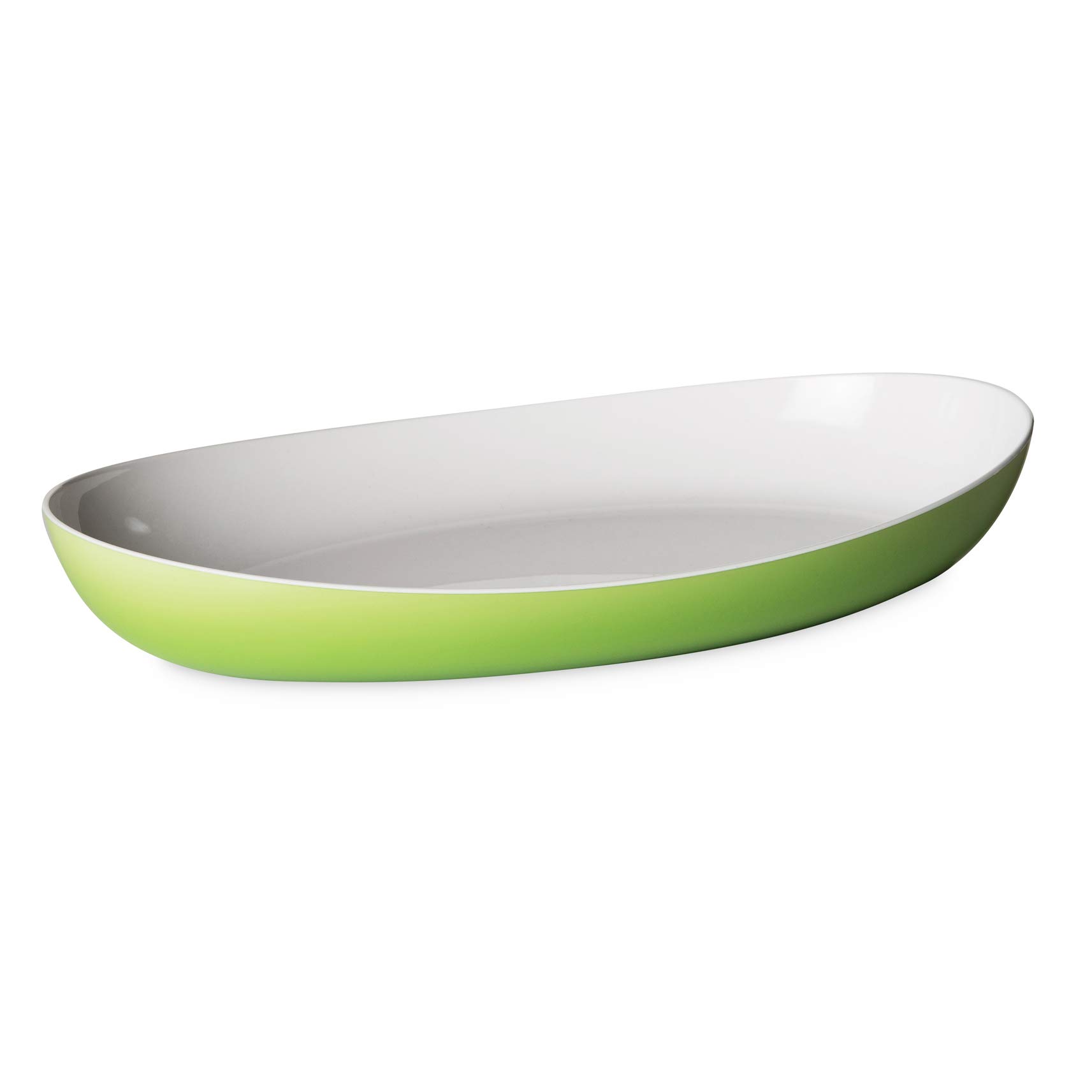 omada Design Serving Plate or Tray 14,96 x 9,06 inch with White Inside and Outside Colored, Line Trendy, Green — image 1
