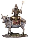 Collectible India Large Shiva Idol Hindu God Shiva Sitting On Nandi Statue Diwali Decor Gifts