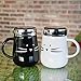 Koolkatkoo Ceramic Cat Coffee Mugs with Mirror Lid Set for Women Girls Cute Tea Cup Coffee Mug 16 oz Black and White