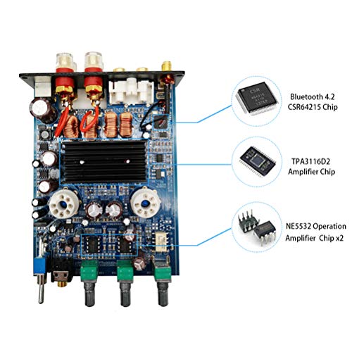 Dilvpoetry R50 6J4 Bluetooth Tube Amplifier HiFi Audio Stereo Digital Headphone Amplifiers Treble Bass Desktop Preamplifier Preamp(Black) - Thumbnail 4
