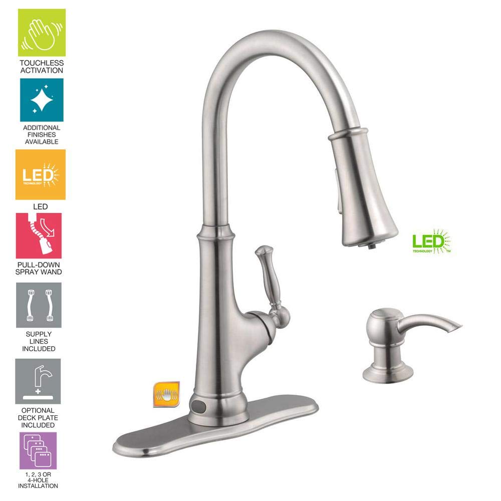 Amazon Com Glacier Bay Touchless Led Single Handle Pull Down