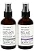 LAVENDER + EUCALYPTUS AROMATHERAPY GIFT SET, Lavender Chamomile Spray, Lavender Spray, Pillow Spray, Eucalyptus Spray, Shower Mist Spray, Eucalyptus Essential Oil, Gift Set, 2 oz Glass bottles, eunoia