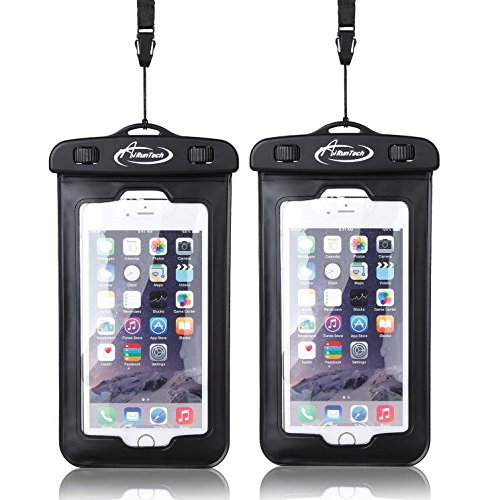AiRunTech iPhoneX Waterproof Case(2 Pack), Waterproof Cell Phone Bag for Ice Fishing, Sledding,Skating,Skiing,Snowshoeing Universal Waterproof Pouch for iPhone 7/7 Plus/6s / Plus / 6 / 5s / 5 / 5c