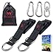 Whimlets Tree Swing Straps Hanging Kit - Two Straps Extra Long with Safer Lock Snap Carabiner Hooks - Perfect for Tree Swings & Hammocks – Easy and Fast Installation (BLACK-10FT)