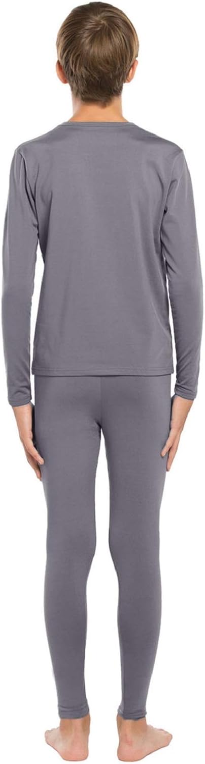 ViCherub Boys Thermal Underwear Set Fleece Lined Long Johns Kids Top & Bottom Knit Base Layer Winter Warm 2 Sets for Boy: Clothing