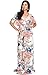 KOH KOH Womens Short Kimono Sleeve V-Neck Floral Summer Long Casual Maxi Dress