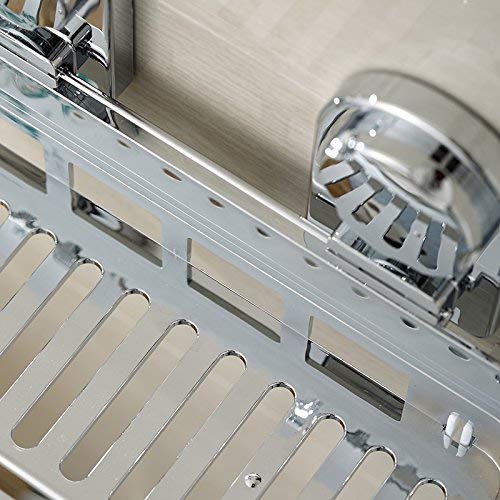 Shower Caddy with Super Strong Suction Cups Rustproof Bathroom Caddy Wall Shelves Kitchen Storage Basket Holder
