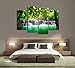 Cao Gen Decor Art-S45738 4 Panels Wall Art Beautiful Waterfall Prints Green Forest Nature Stretched and Framed Canvas Paintings Stream Water Landscape for Home Decorations Wall Decor Artwork