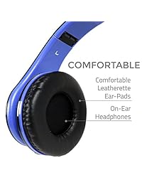 BestGot - Auriculares infantiles con micrófono para niños y adultos con volumen en línea, bolsa de transporte impermeable, auriculares plegables con conector de 0.138 in extraíble Negro Azul